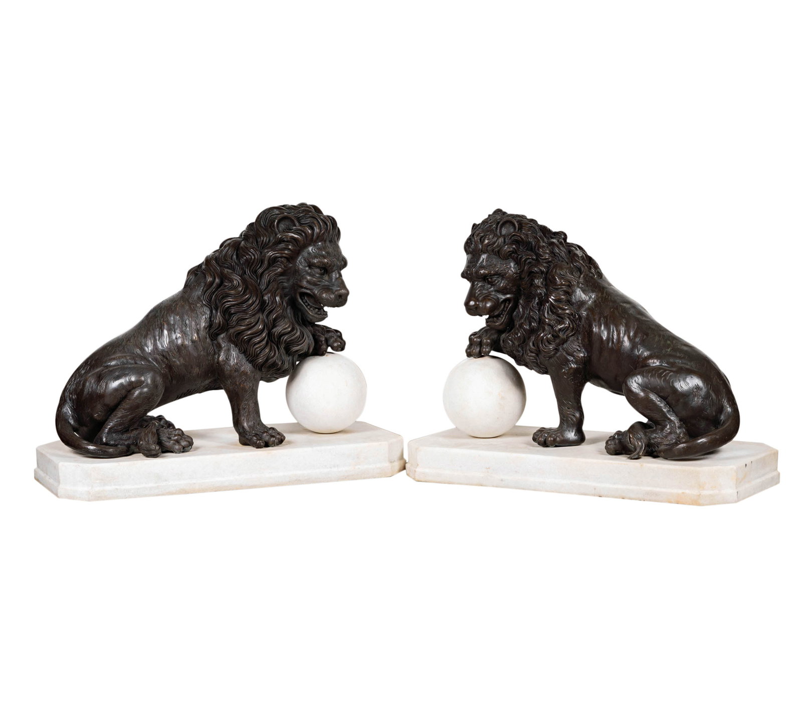 A Pair of Continental Bronze Life-Size Lions (1 of 13)