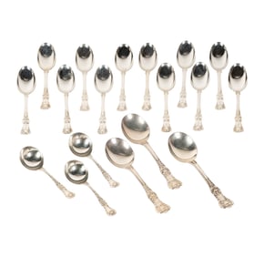 A Group of Tiffany English King Sterling Spoons