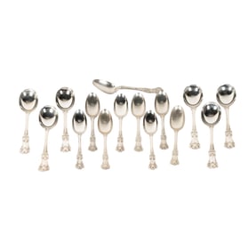 A Group of Tiffany English King Sterling Soup Spoons