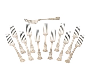 12 Tiffany English King Sterling Forks