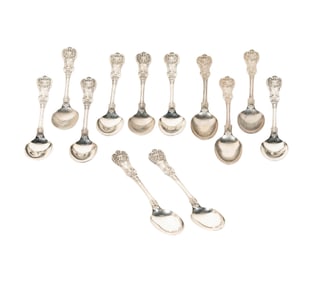 12 Tiffany English King Sterling Tablespoons