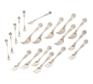 A Group of Tiffany English King Sterling Forks