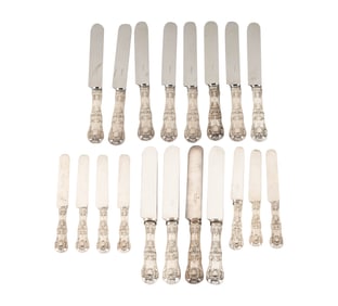 A Group of Tiffany English King Sterling Knives