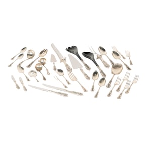 A Wallace Rose Point Sterling Flatware Service