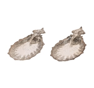 A Pair of Rococo-Style Reticulated Sterling Trays