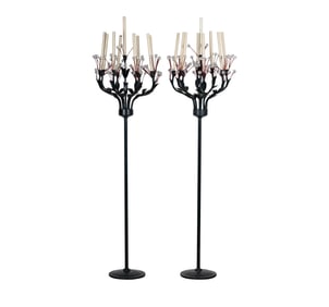 Tony Duquette: Pair of Magic Forest Torcheres