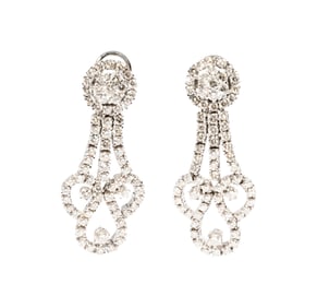 14 Karat White Gold Diamond Earrings