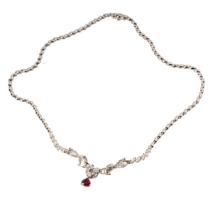 18 Karat White Gold, Diamond and Ruby Necklace