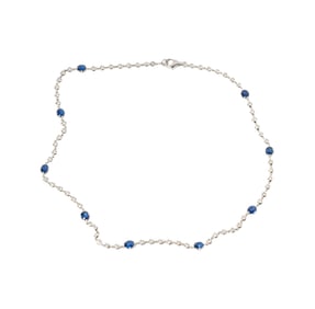 18 Karat White Gold, Sapphire, and Diamond Necklace