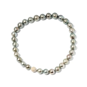 Platinum, Diamond, and Tahitian Pearl Necklace