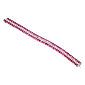 Platinum, Ruby and Diamond Bracelet