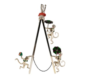 Gene Moore for Tiffany and Co.: Sterling and Enamel Circus Monkey Group