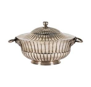 A Sanborns Mexican Sterling Covered Serving Bowl