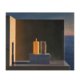 David Ligare, B. 1945, Still Life With Candle and Water