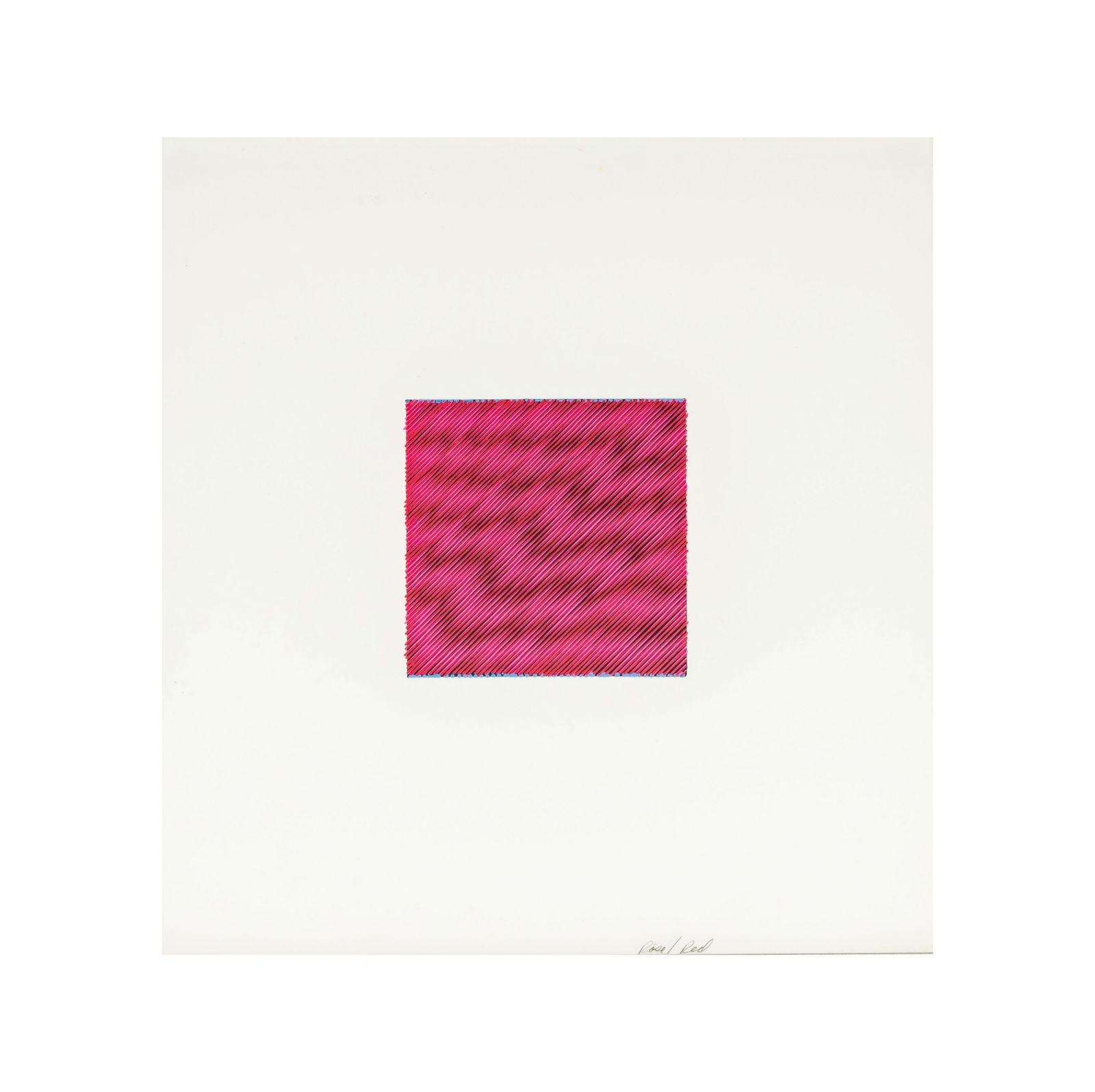 Channa Horwitz, 1932-2013, Untitled (Rose/Red): casein on mylar, titled in pencil lower right Frame: 10 x 9 7/8 in. (25.4 x 25.1 cm.)