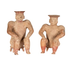 Two Colima Pre-Columbian Pottery Figures