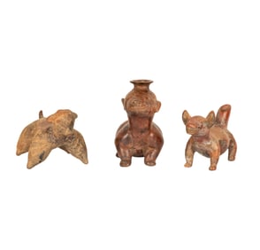 Three Colima Pottery Dog Vessels