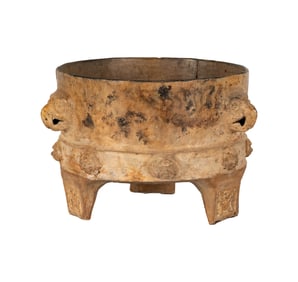 A Large Mayan Ceramic Tripod Bowl