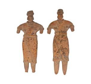 Two Colima Pottery Flat Figures