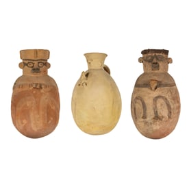 Three Chancay Pottery Effigy Vessels