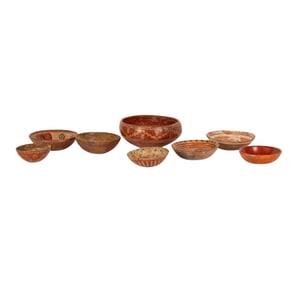 A Group of Eight Central American Pre-Columbian Pottery Bowls