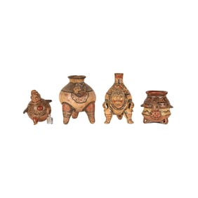 Four Costa Rican Zoomorphic Tripod Vessels