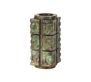 A Rare Archaic Chinese Jade Cong Vase