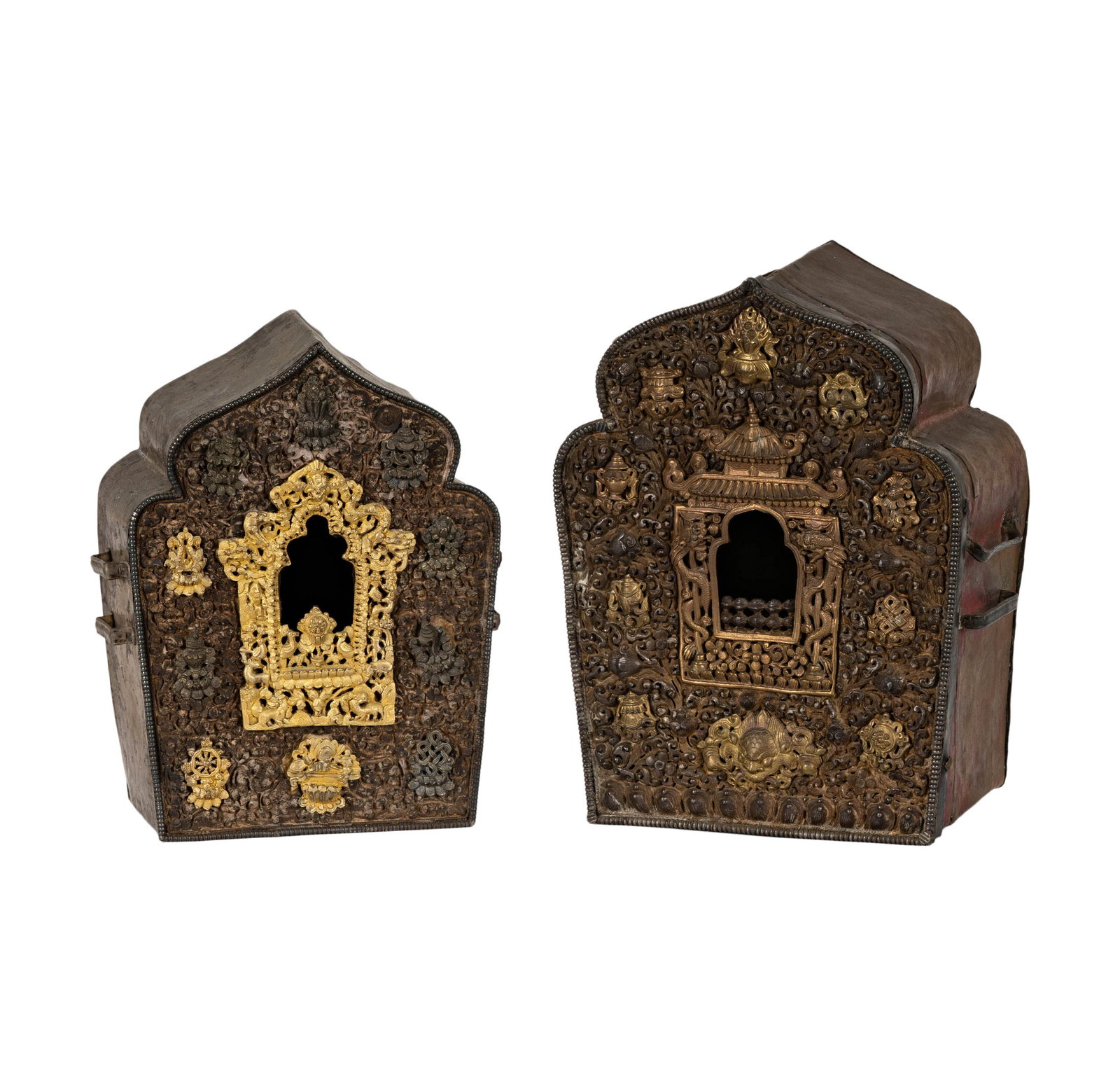 Two Tibetan Gold Filigree Traveling Shrines (1 of 8)