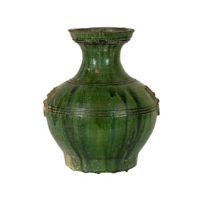 Chinese Green-Glazed Pottery Hu Vase