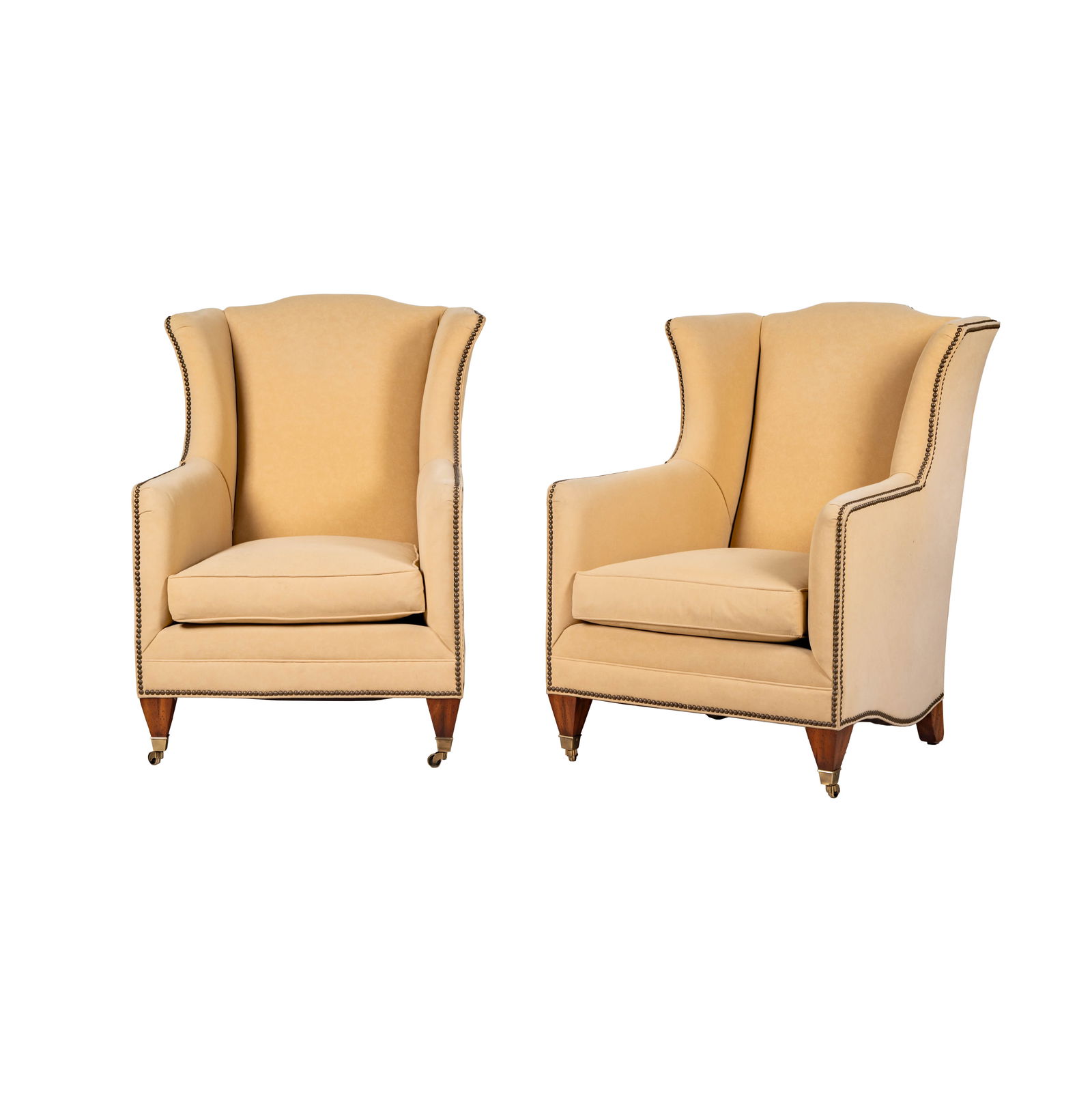 A Pair of Henredon Armchairs: with manufacturer's label; Notes: This item does not qualify for in-house shipping. Please see our preferred shippers' list for quotes or arrange for local pickup. https://www.abell.com/buy-sell/how-t