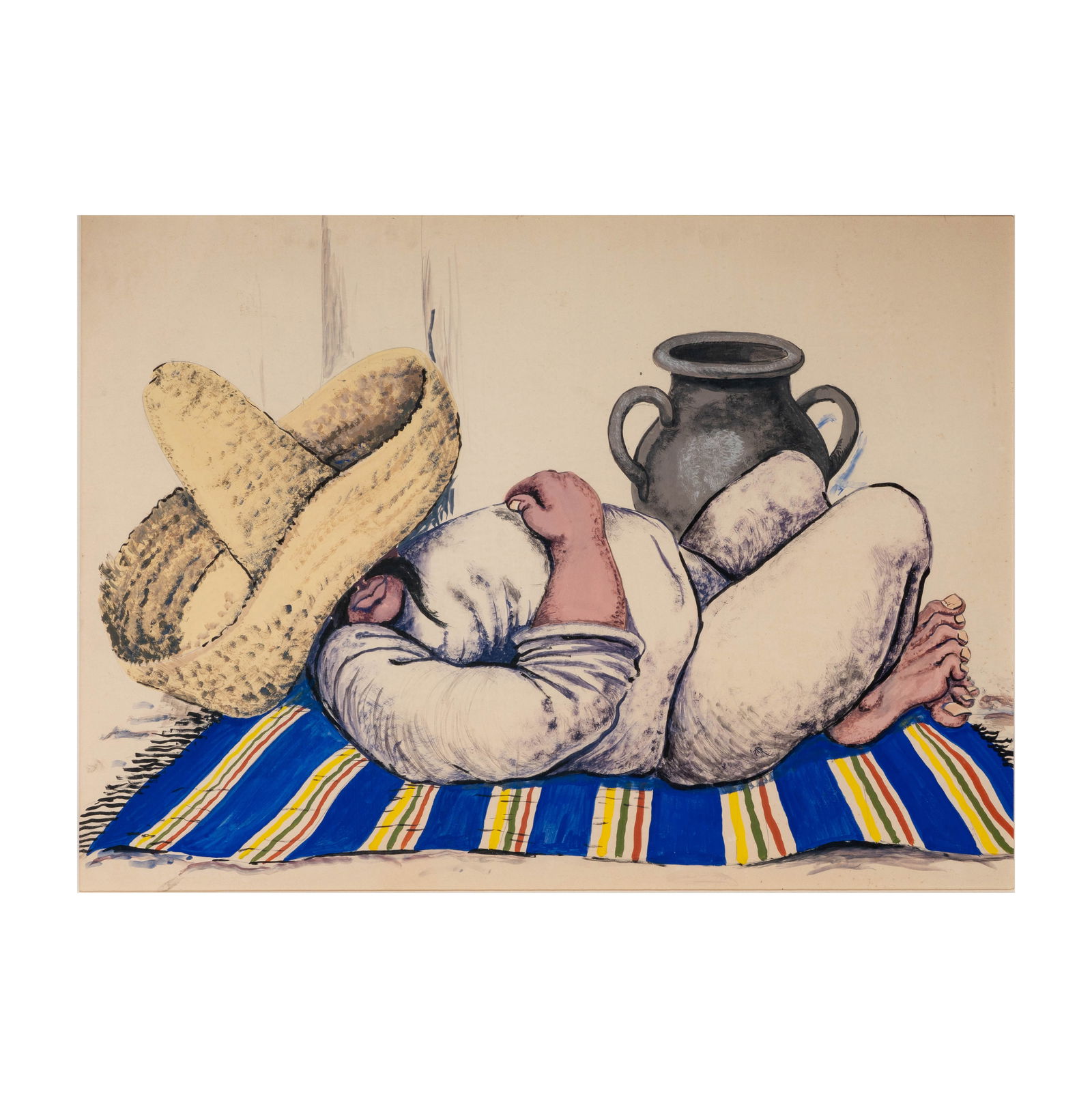 Mexican School: Man in Sombrero (1 of 8)