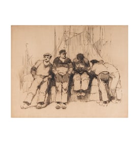 Five Men on a Pier