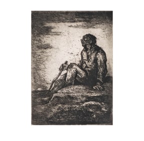 Forlorn Black Male Figure