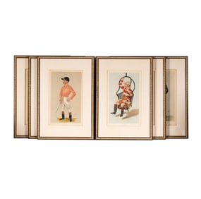 Six Framed Vanity Fair Jockey Etchings