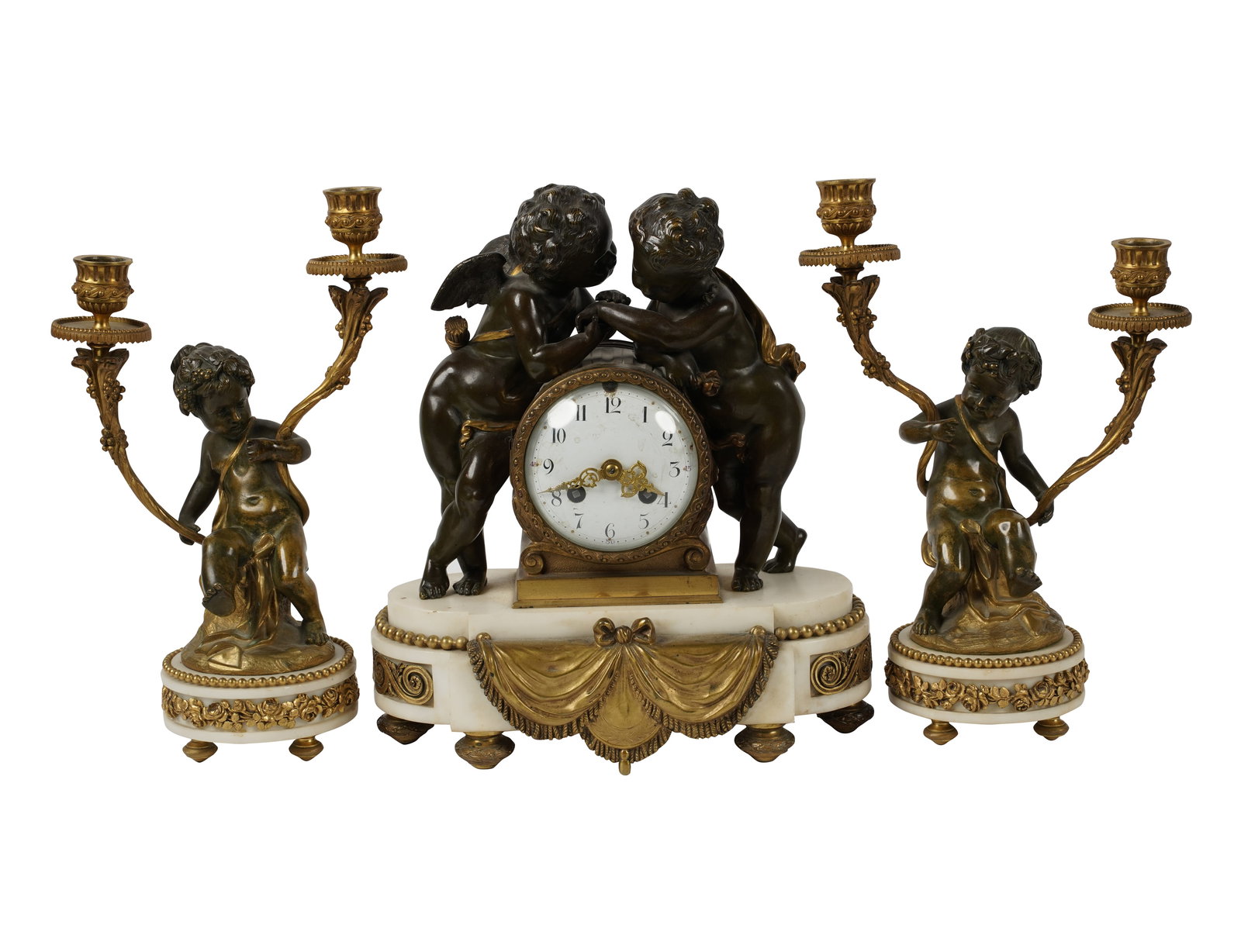 A French Three-Piece Clock Garniture (1 of 12)