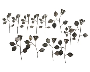 A Group of Masriera Sterling Flowers
