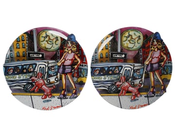 Red Grooms, American B. 1937, Two Works (Moonstruck)