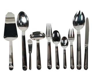 A Puiforcat Normandie Silver-plate Flatware Service