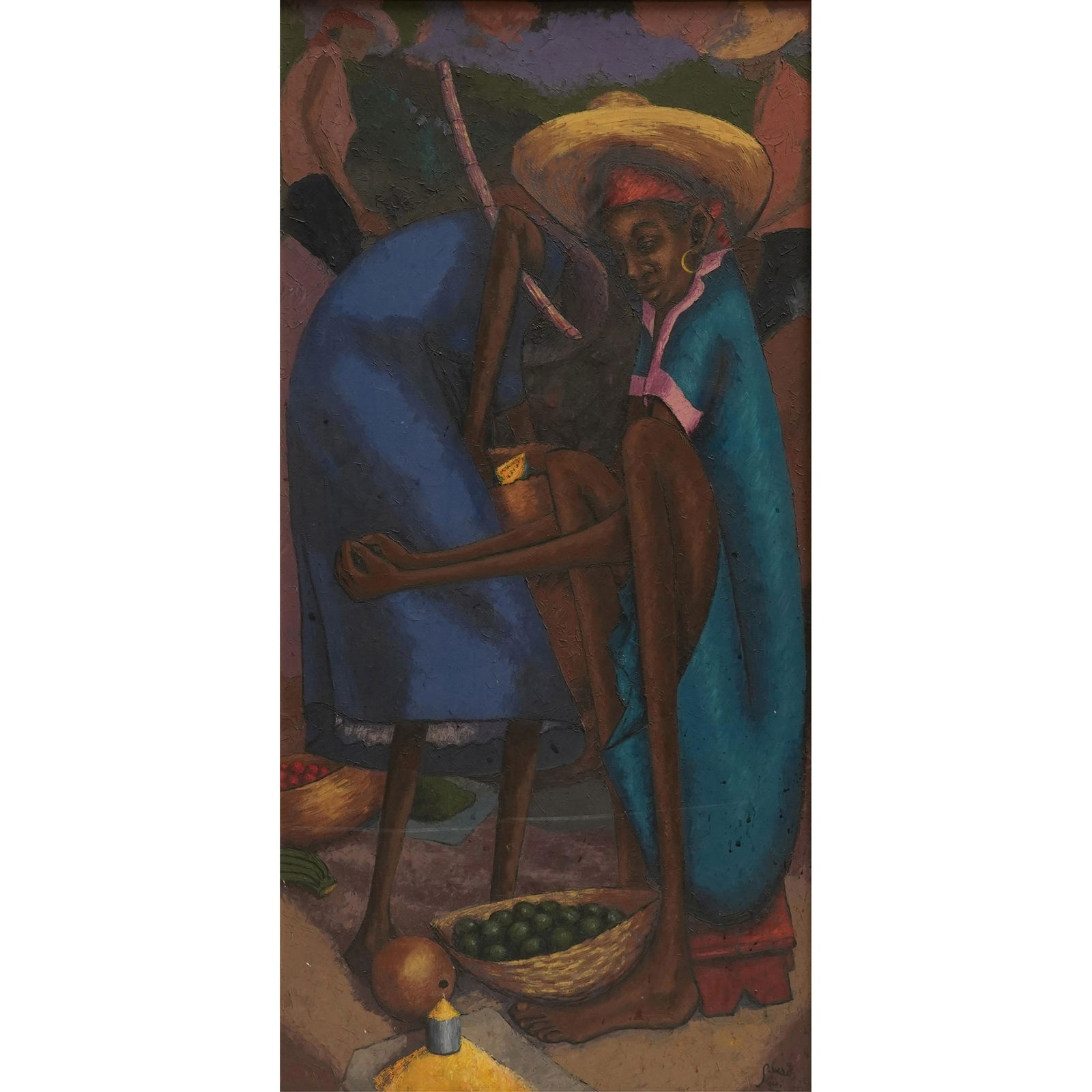 Petion Savain, 1906-1973, Untitled (Figures with Fruit) (1 of 10)