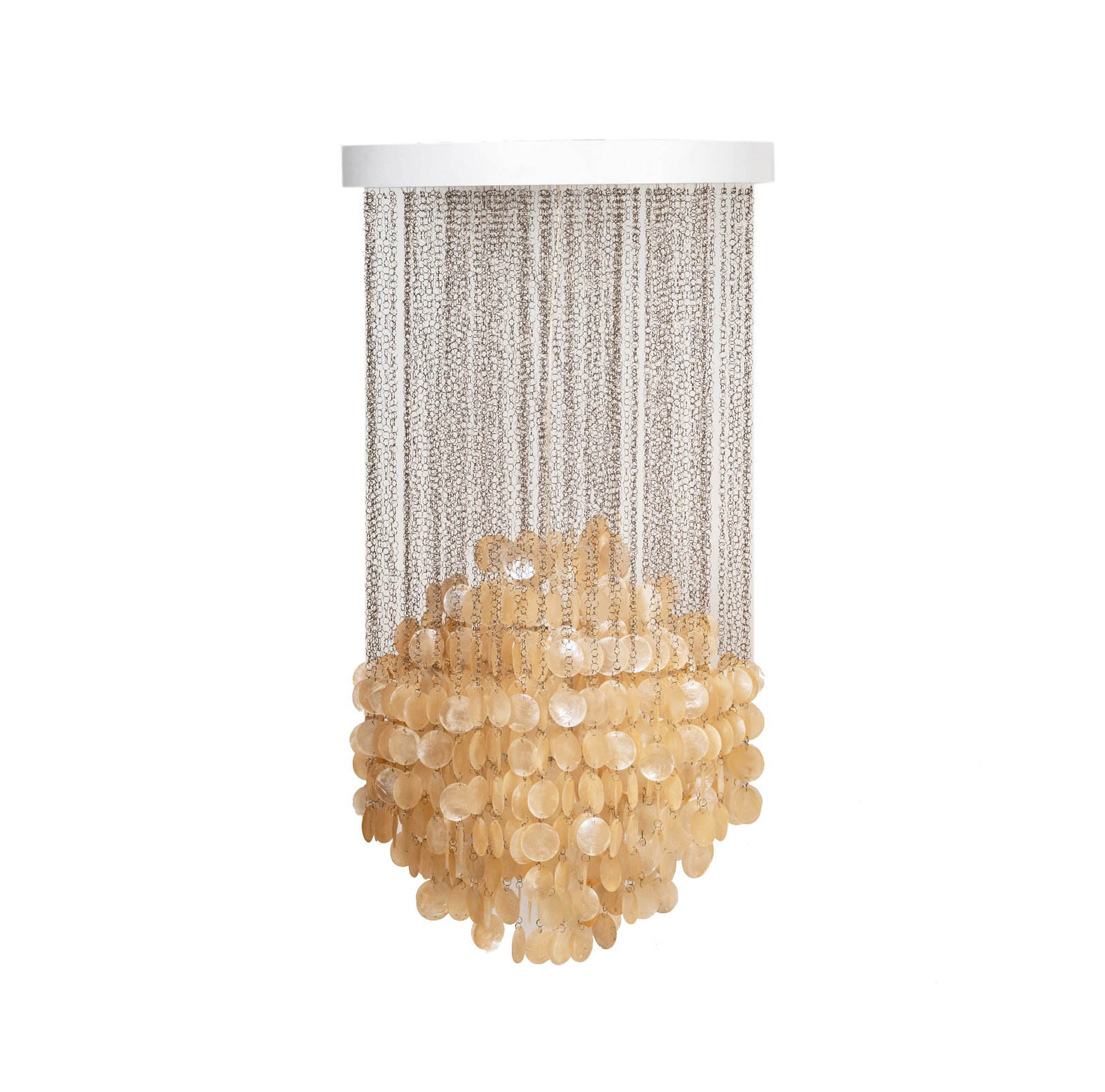 A Caprice Shell Chandelier: Notes: This item does not qualify for in-house shipping. Please see our preferred shippers' list for quotes or arrange for local pickup. https://www.abell.com/buy-sell/how-to-ship/ Approx. 44 inches i