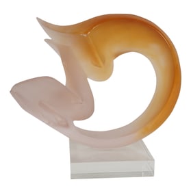 A Daum Pate de Verre Tendresse Sculpture