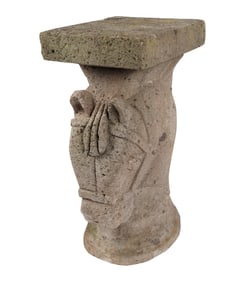 A Mexican Carved Stone Horse-Form Garden Sculpture