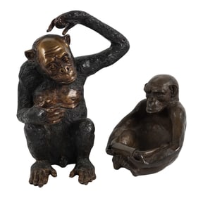 Two Bronze Monkeys