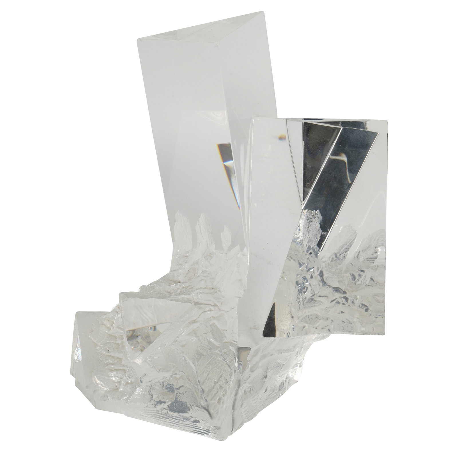 A Steuben Glass Prism Sculpture: signed 6 3/4 in. (17.1 cm.) high