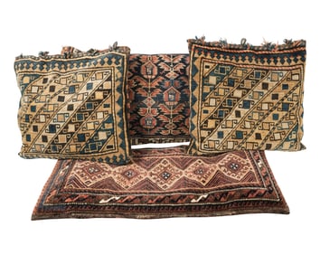 Four Persian Rug Pillows