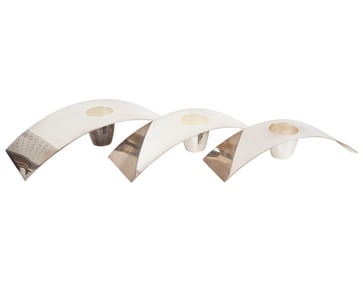 Three Lino Sabattini Silver-plate Candle Holders