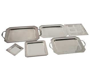A Group of Silverplate Serving Trays