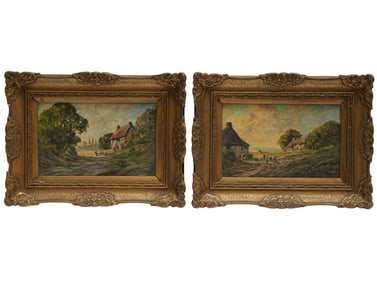 Harold Goldthwaite: Two Works (Cottages in Landscapes)