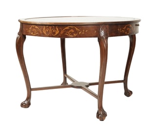 An Edwardian Marquetry Center / Games Table