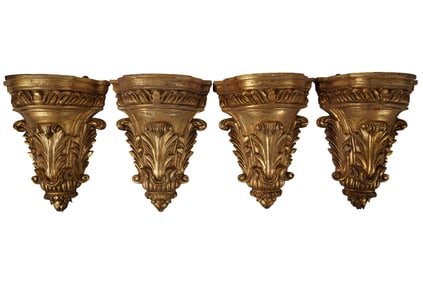 A Set of Italian Neoclassical-Style Giltwood Brackets